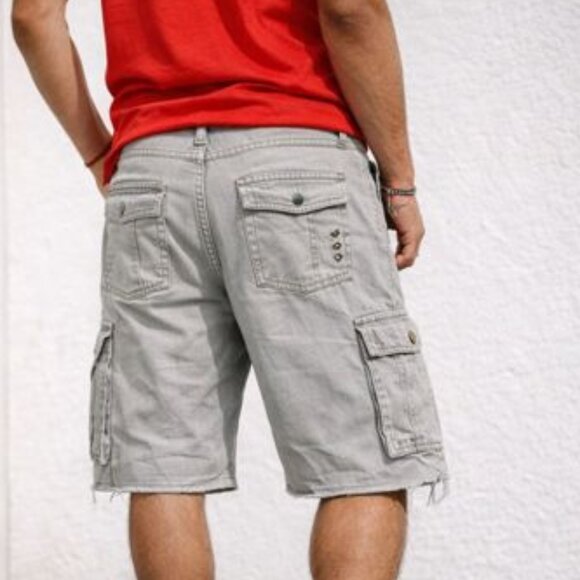 Private Blue Utility Cream Colored Cargo Cotton Utility Shorts 38 waist like new - Picture 2 of 15